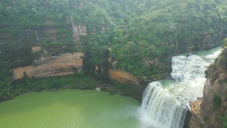 waterfall rajdari devdari and latif shah dam aerial view