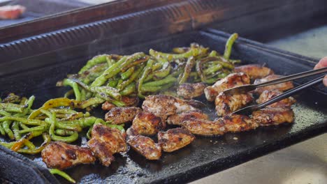 grilled chicken wings and peppers