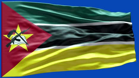 4k Highly Detailed Flag Of Mozambique - Mozambique Flag High Detail - National flag Mozambique wave Pattern loopable Elements