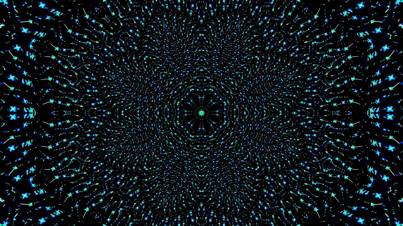 patrón de kaleidoscopio abstracto con colores completos. mandala mágica. 4k