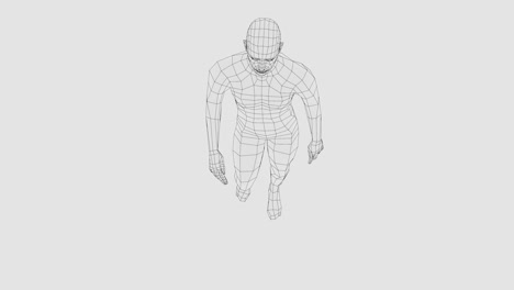 Wireframe walking man, seamless
