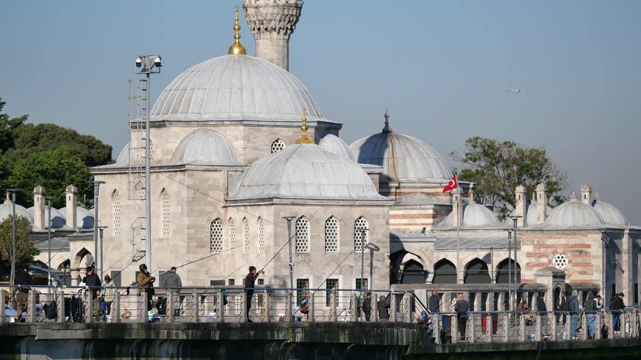 Fishing near a Mosque in Istanbul