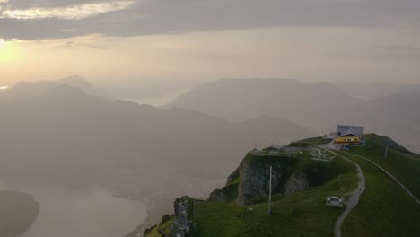 Aerial-flying-above-Fronalpstock-near-Lucerne-and-Vierwaldstättersee,-Switzerland