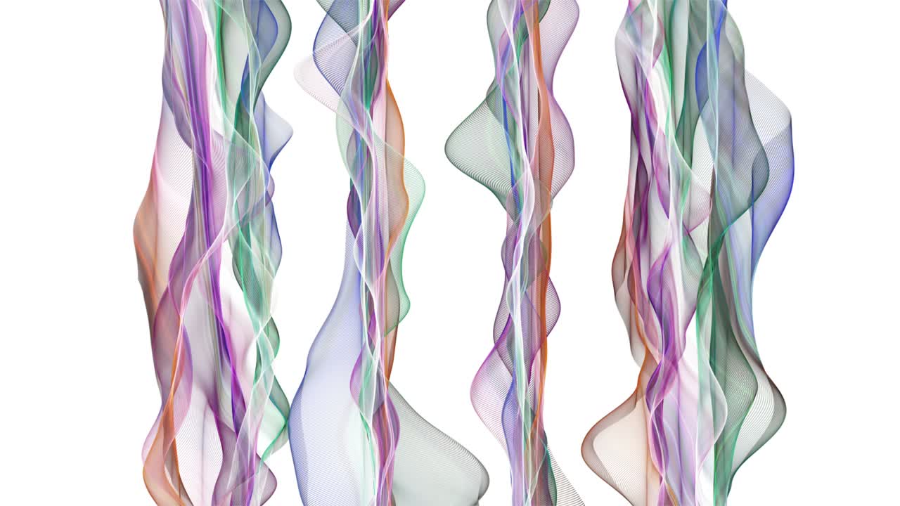 Animazione fantastica con oggetto onda di particelle al rallentatore, loop 4K 4096x2304