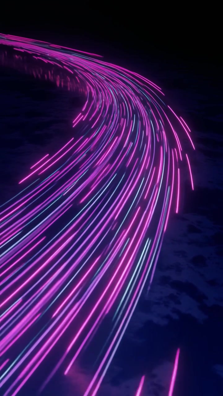 Sfondo animato astratto con scie luminose neon