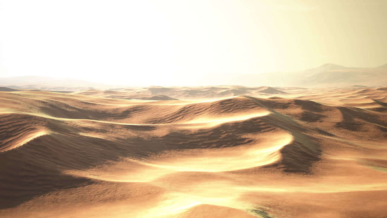 아부다비의 아름다운 사막에서 일몰의 빛