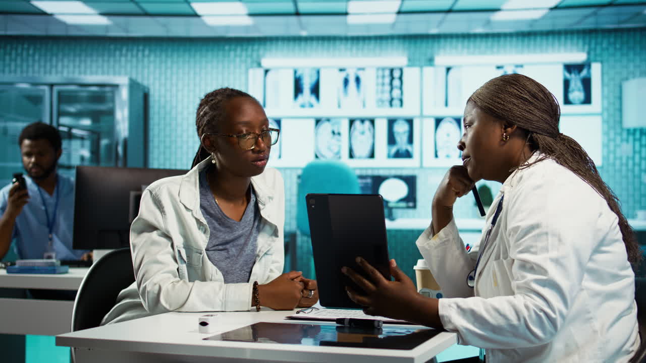 Doctor conducting a patient consultation in a professional medical office
