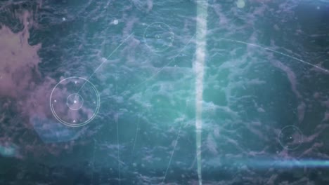 animación de la red de conexiones a través de la natación de nadadoras en forma