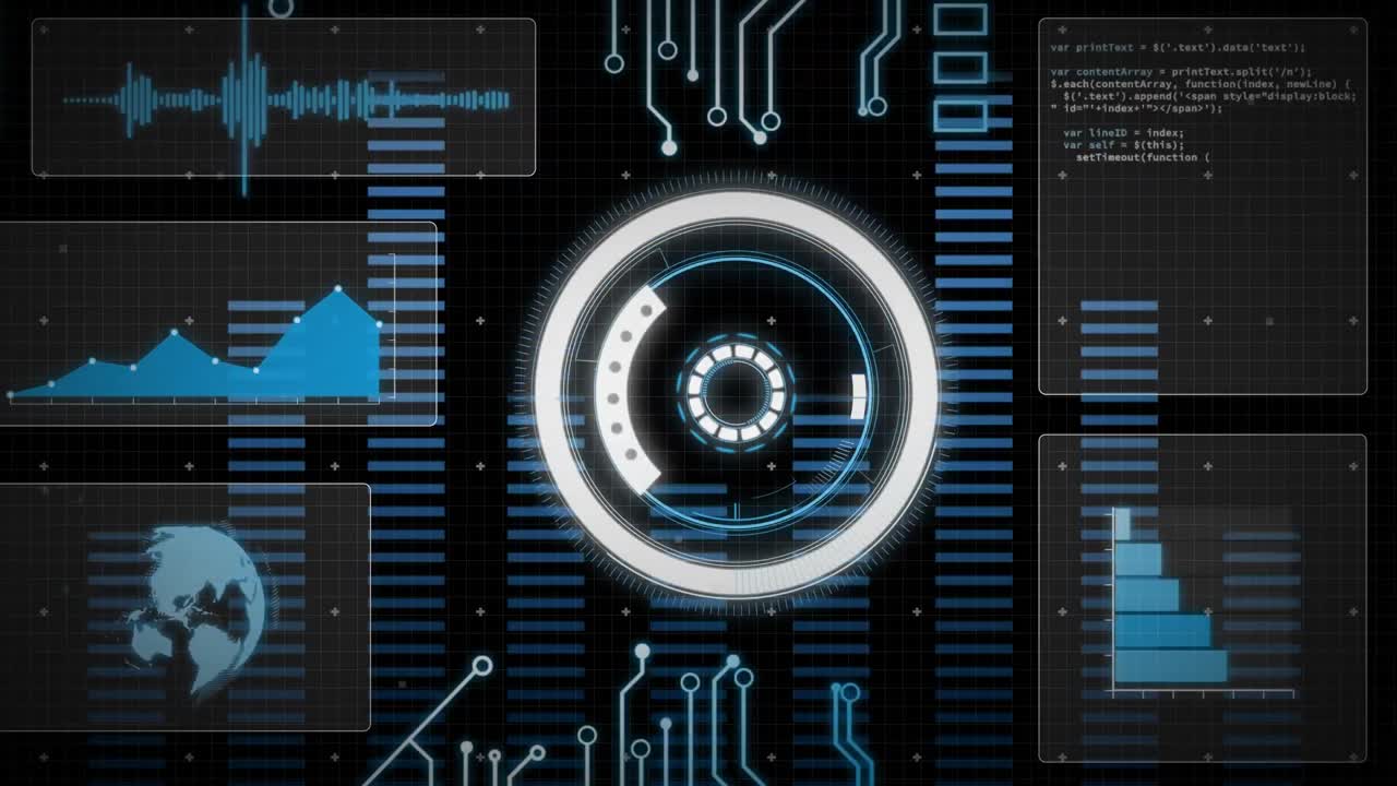 Animation of scope scanning and data processing over computer circuit board