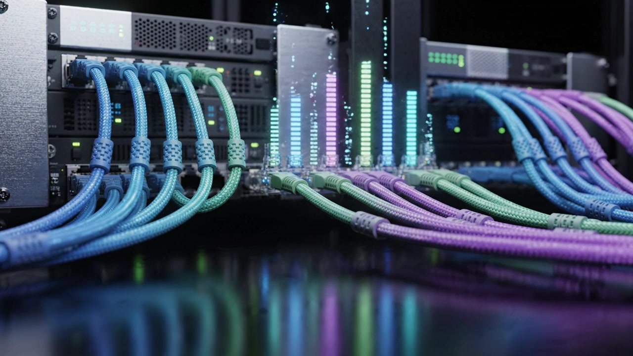 High-Performance Data Center Network with Colorful Ethernet Cables Facilitating Data Transmission in a Modern Technology Environment