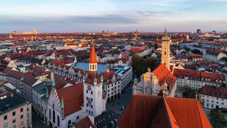 el lapso de tiempo aéreo de munich marienplatz