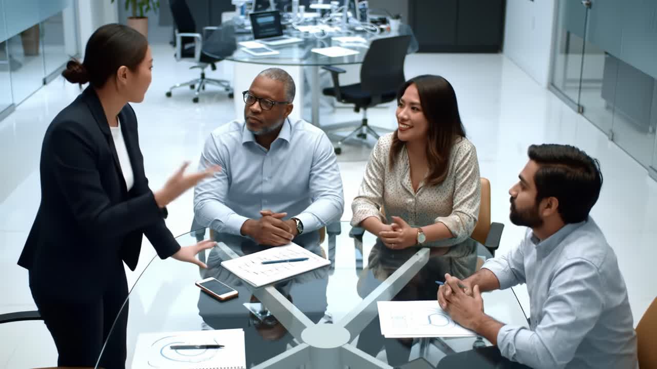 Réunion d'affaires dans un bureau moderne