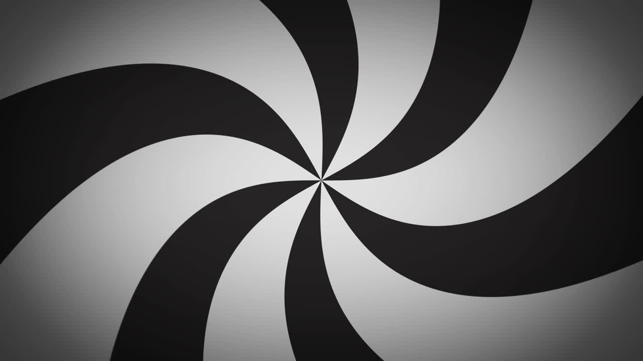 움직이는 흑백 선의 나선의 애니메이션