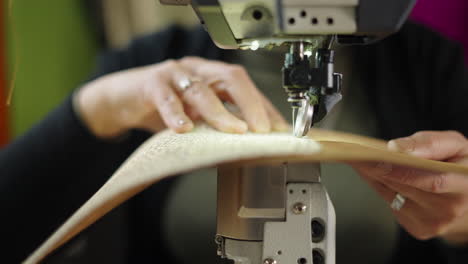sewing machine working on fabric