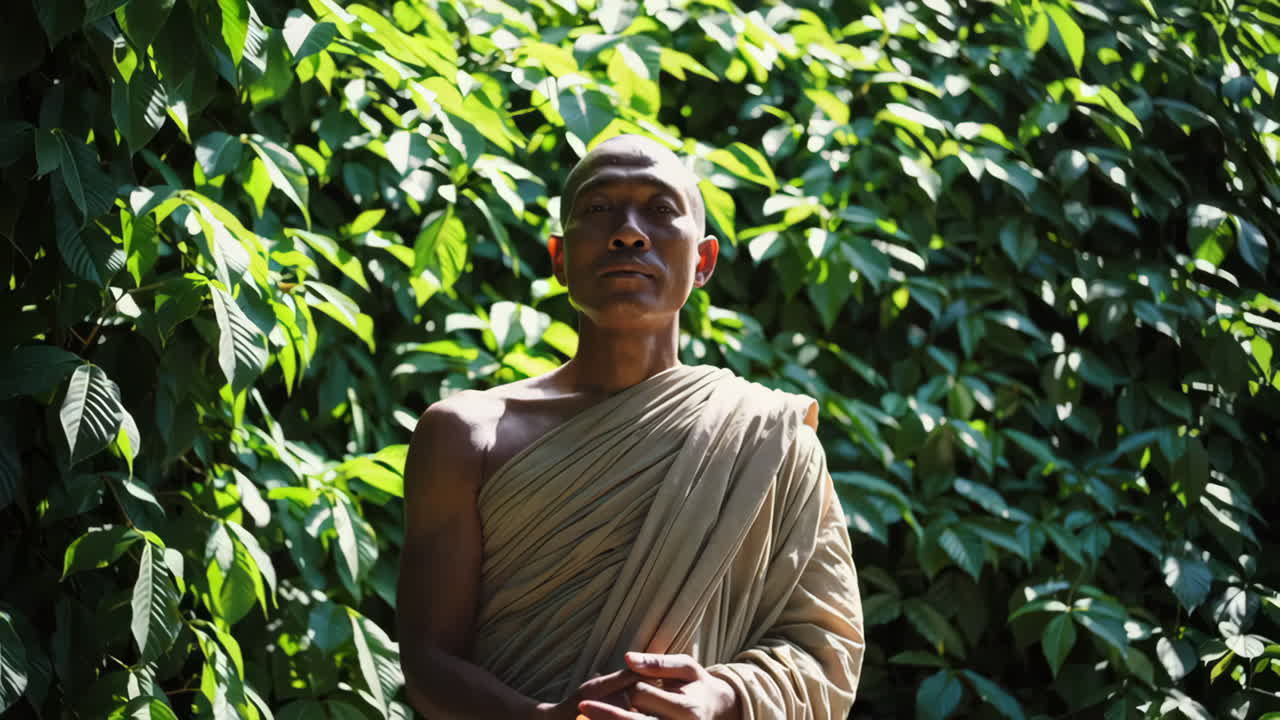 monje budista en meditación