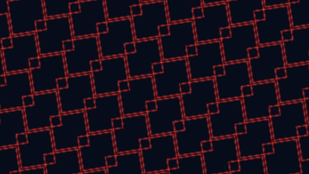 Neon led light squares pattern in dark space