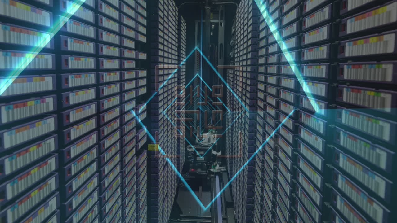 Animation of qr code and data processing over computer servers