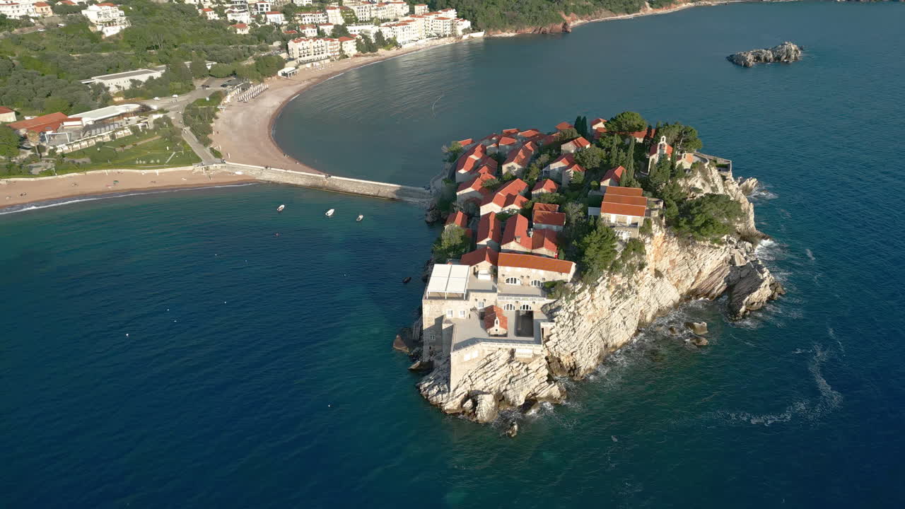 Aerial View of Sveti Stefan Island, Montenegro