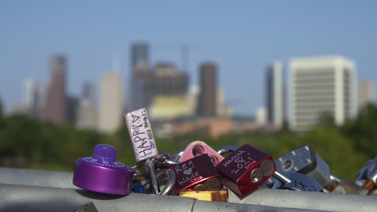 인근 다리에서 시내 휴스턴 지역의 설정 샷