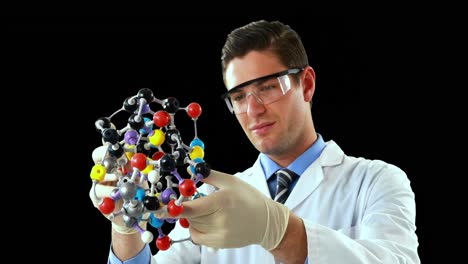 scientist experimenting molecule structure