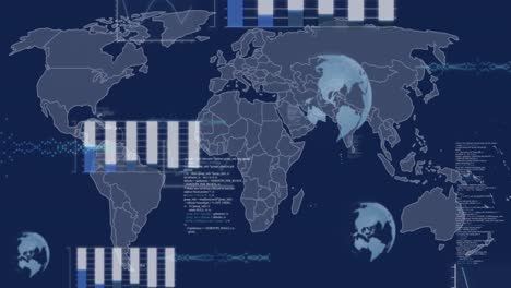 animación de estadísticas y procesamiento de datos sobre el mapa del mundo