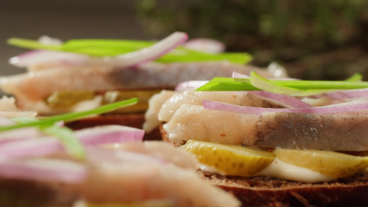 Herring Sandwiches with Onions and Pickles