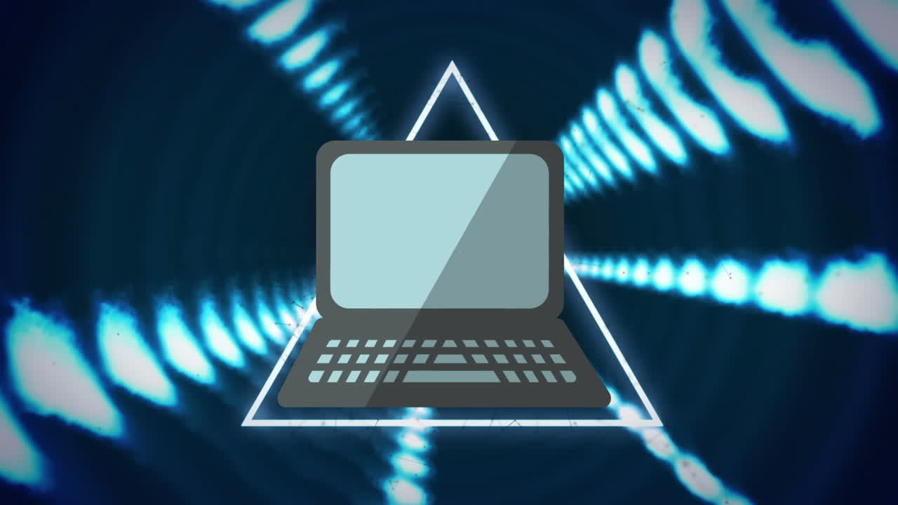 모양 위에 노트북 아이콘의 애니메이션