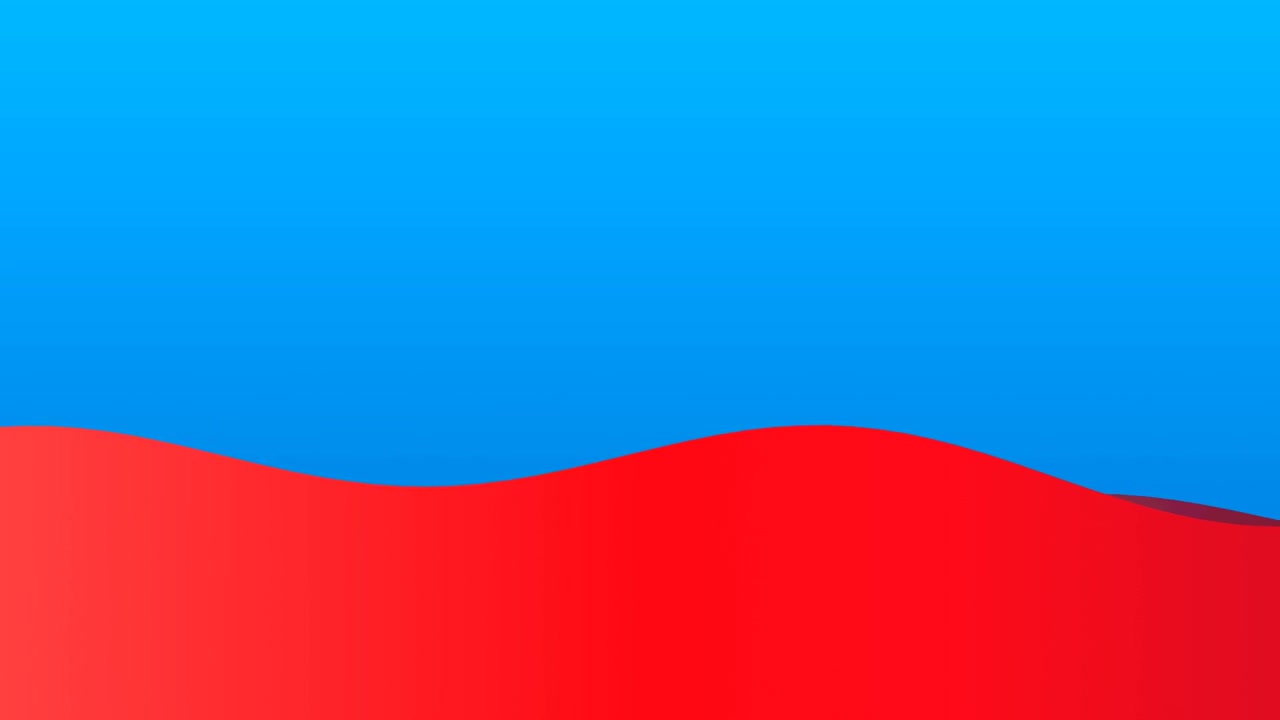 Fondo abstracto en movimiento con ondas rojas sobre degradado azul