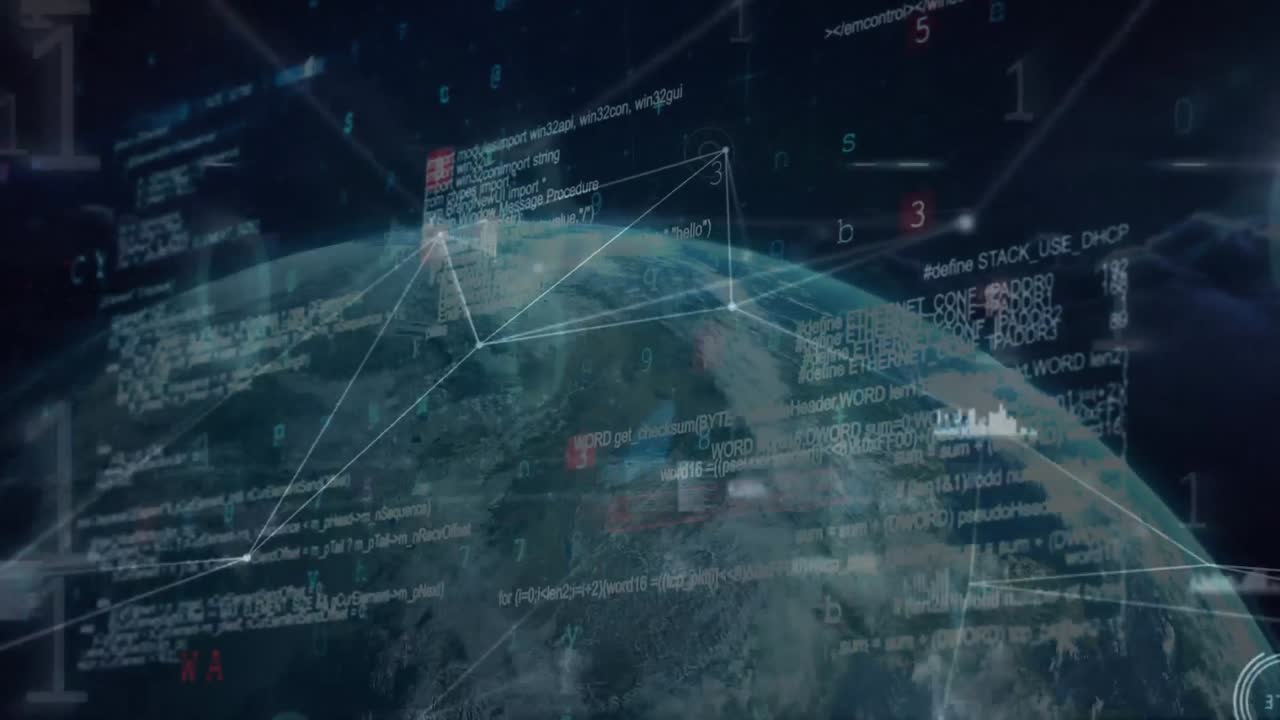 Animation of data processing over globe