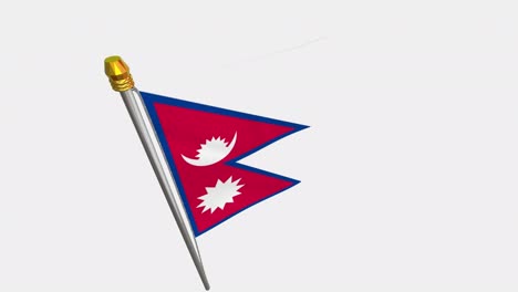 loop video of nepal flag  fluttering in the wind, slow motion video of 4k , with alpha channel
