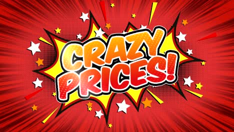 crazy prices - comic style text