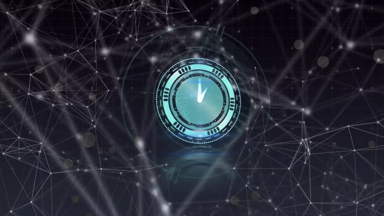 Animation of clock moving over network of connections