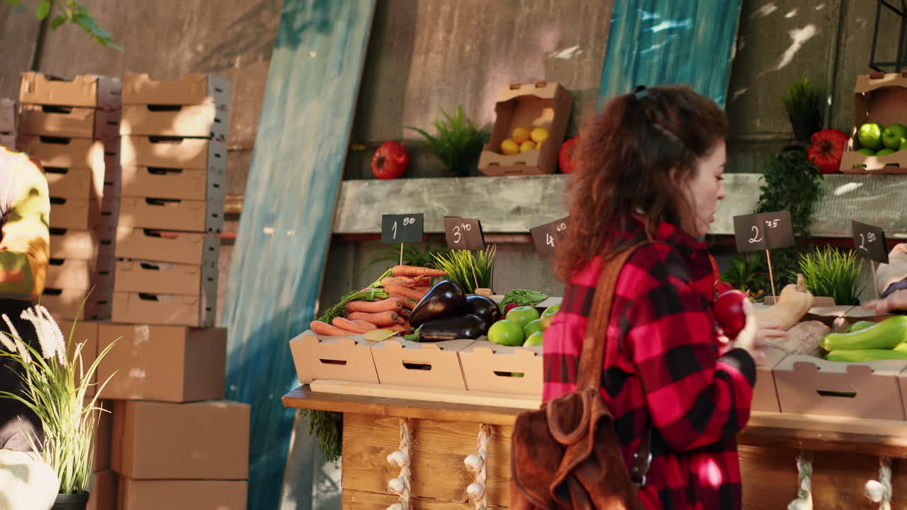 People Shopping for Produce at a Farmers Market