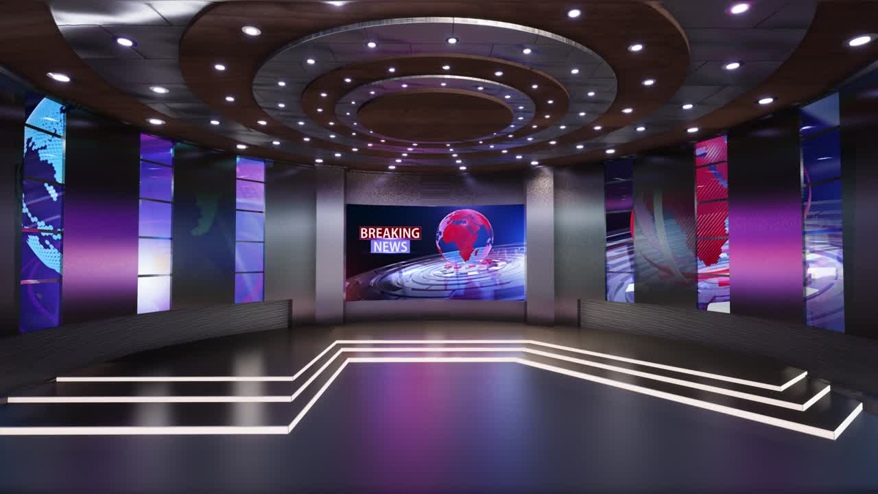3D 가상 TV 스튜디오 뉴스