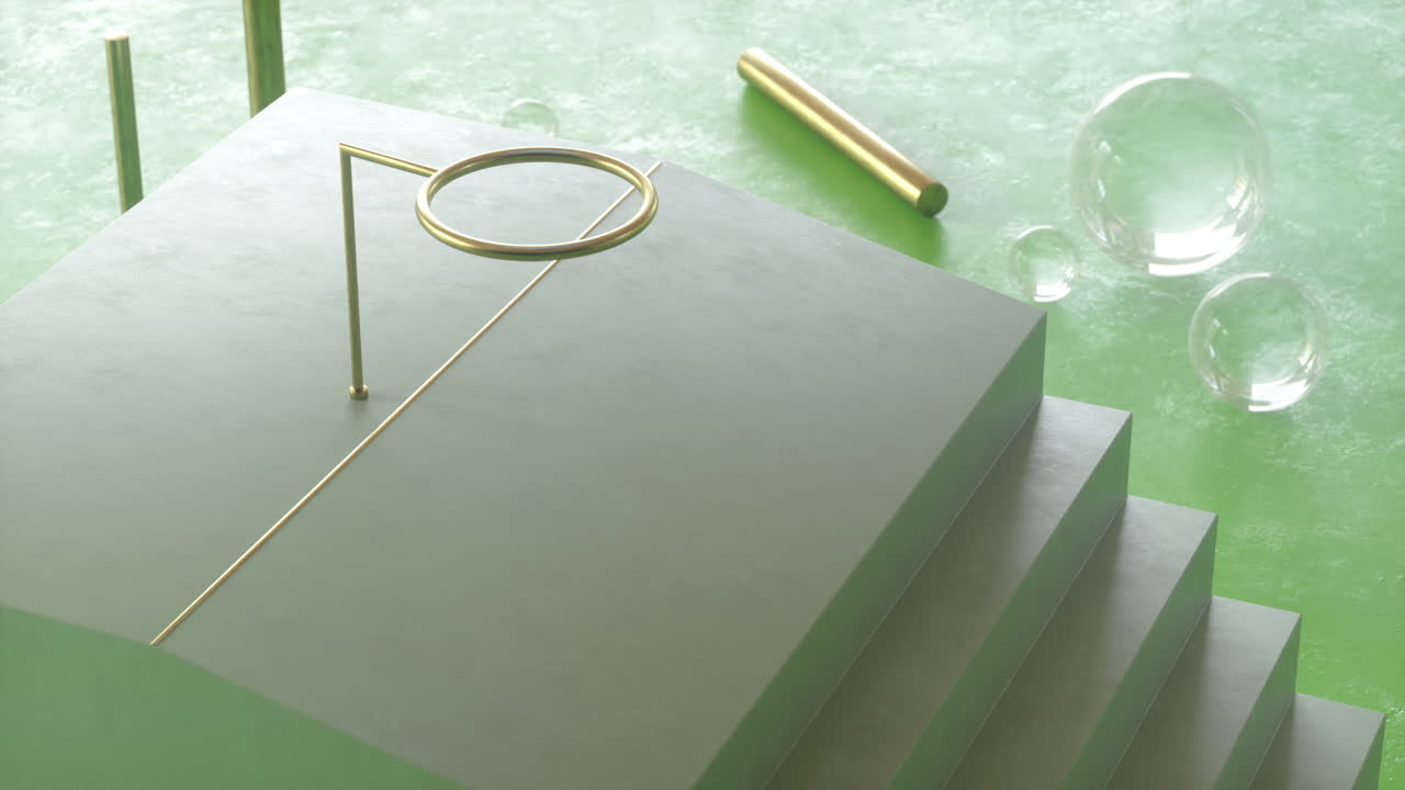 Abstract animated background with soft ball falling and bouncing. Satisfying 3d video loop