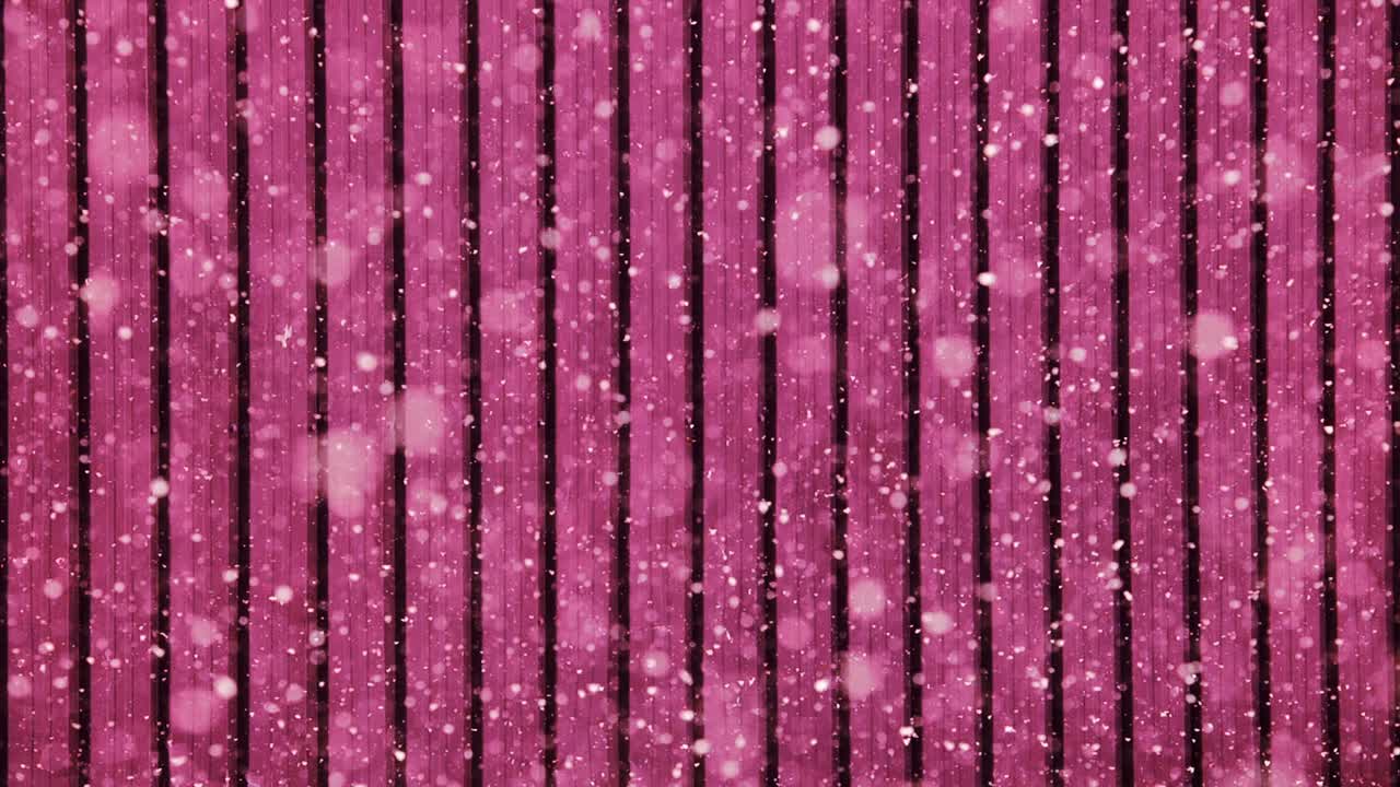 Dreamlike snowfall with festive charm dances across violet wall background