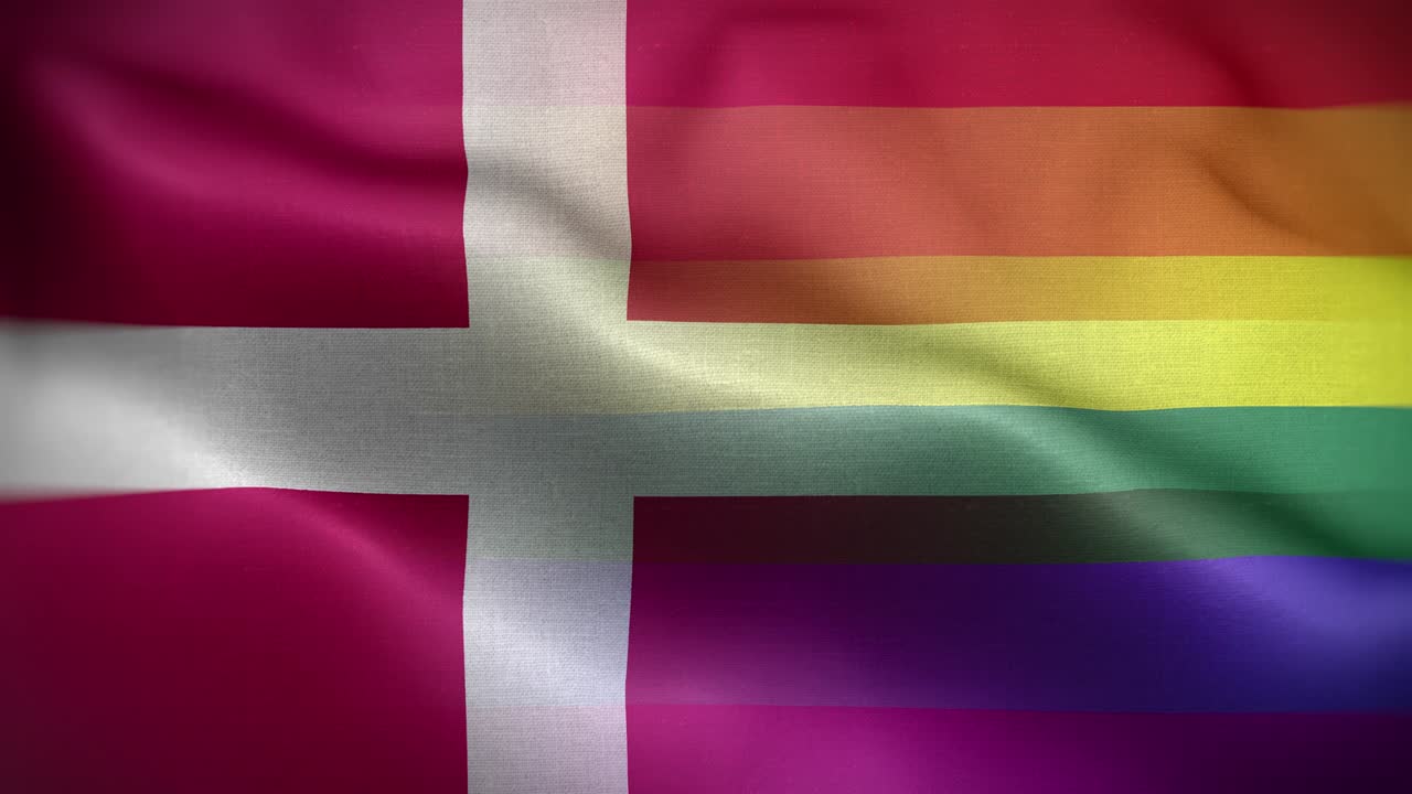 lgbt bandera de danesa fondo de bucle 4k
