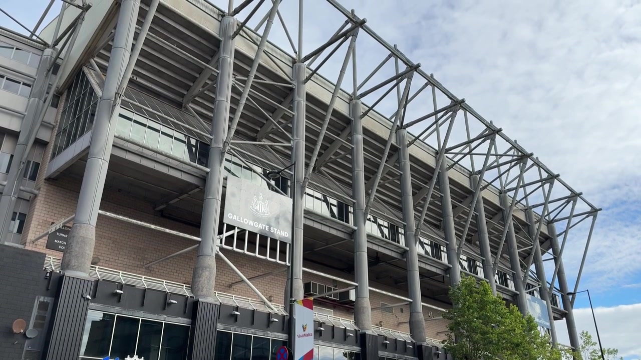 St ’ Park Stadium Exterior and Steel Grandstand in Newcastle upon Tyne, England