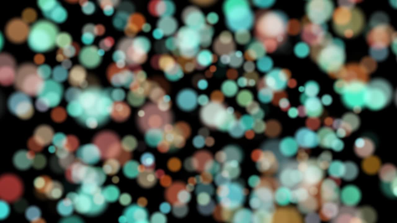 4k abstracto en bucle, movimiento borroso, animación bokeh, fondo negro
