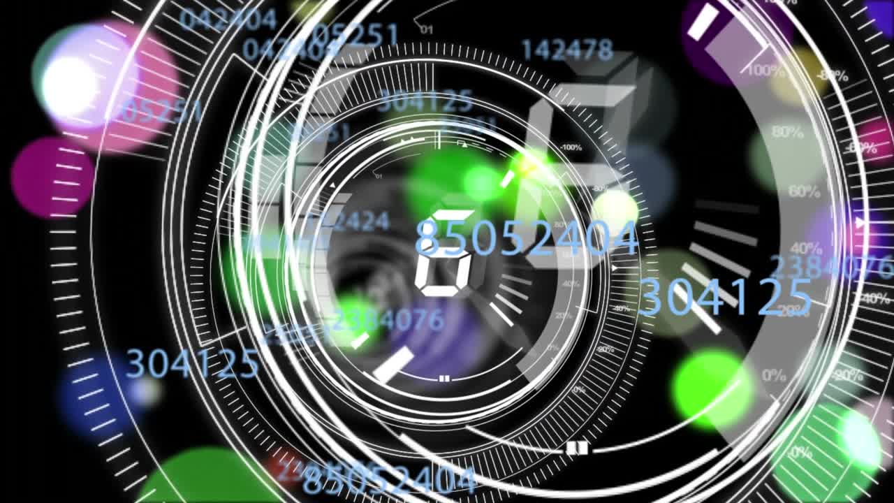 Animation of data processing over countdown
