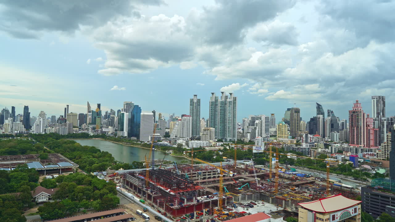 태국 방콕 도시 주변의 아름다운 건물 건축