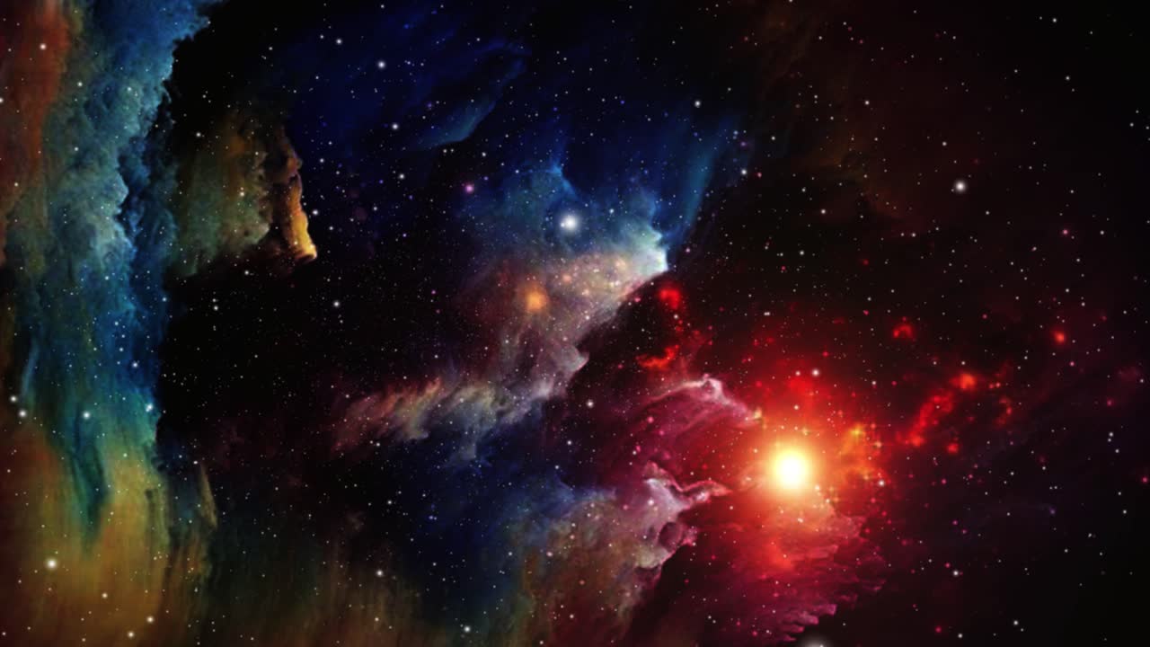 coloridas nubes nebulosas en el gran universo