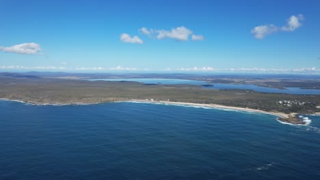 panoramic landscape of angourie town in new south wales