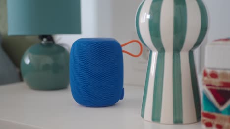 blue portable speaker