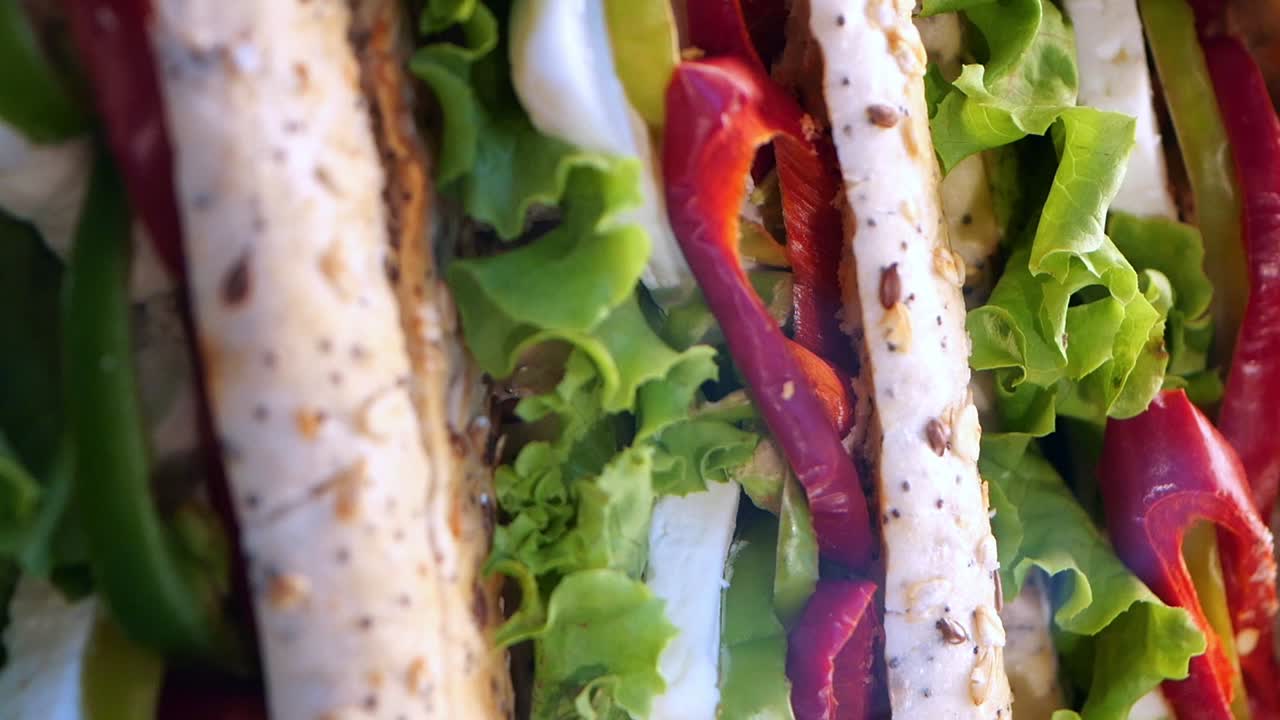 Close-up of delicious and healthy sandwiches
