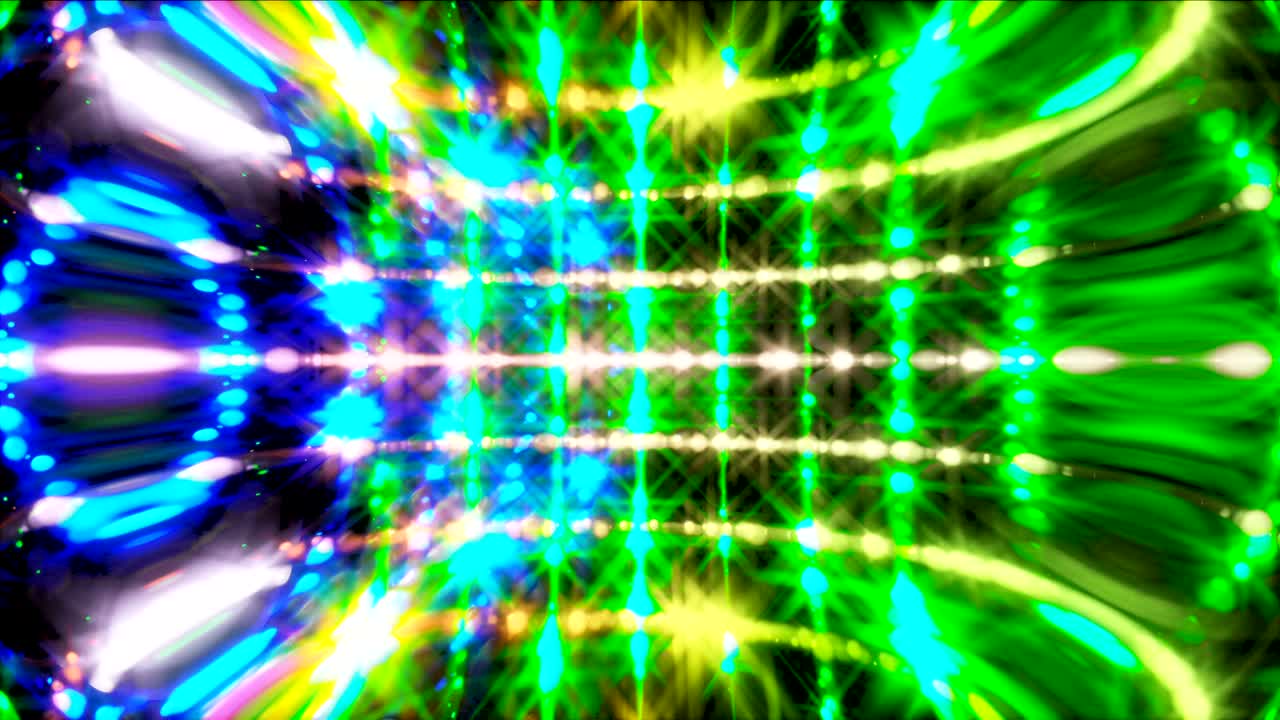 Vj loop, ritmo musicale con particelle lucide, sfondo astratto moderno generato al computer