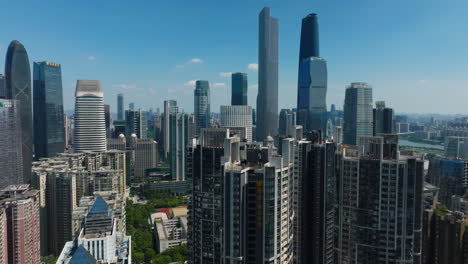 downtown guangzhou china featuring modern skyscrapers and urban landscape, aerial view
