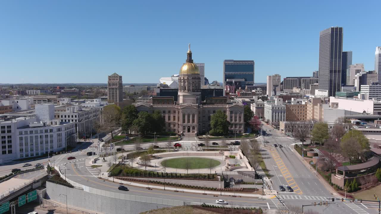 조지아주 애틀랜타 시내의 4k 항공