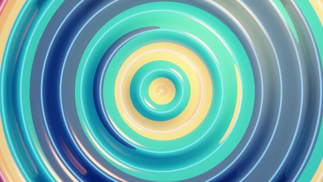 Abstract Animation of Colorful Concentric Circles Expanding and Contracting