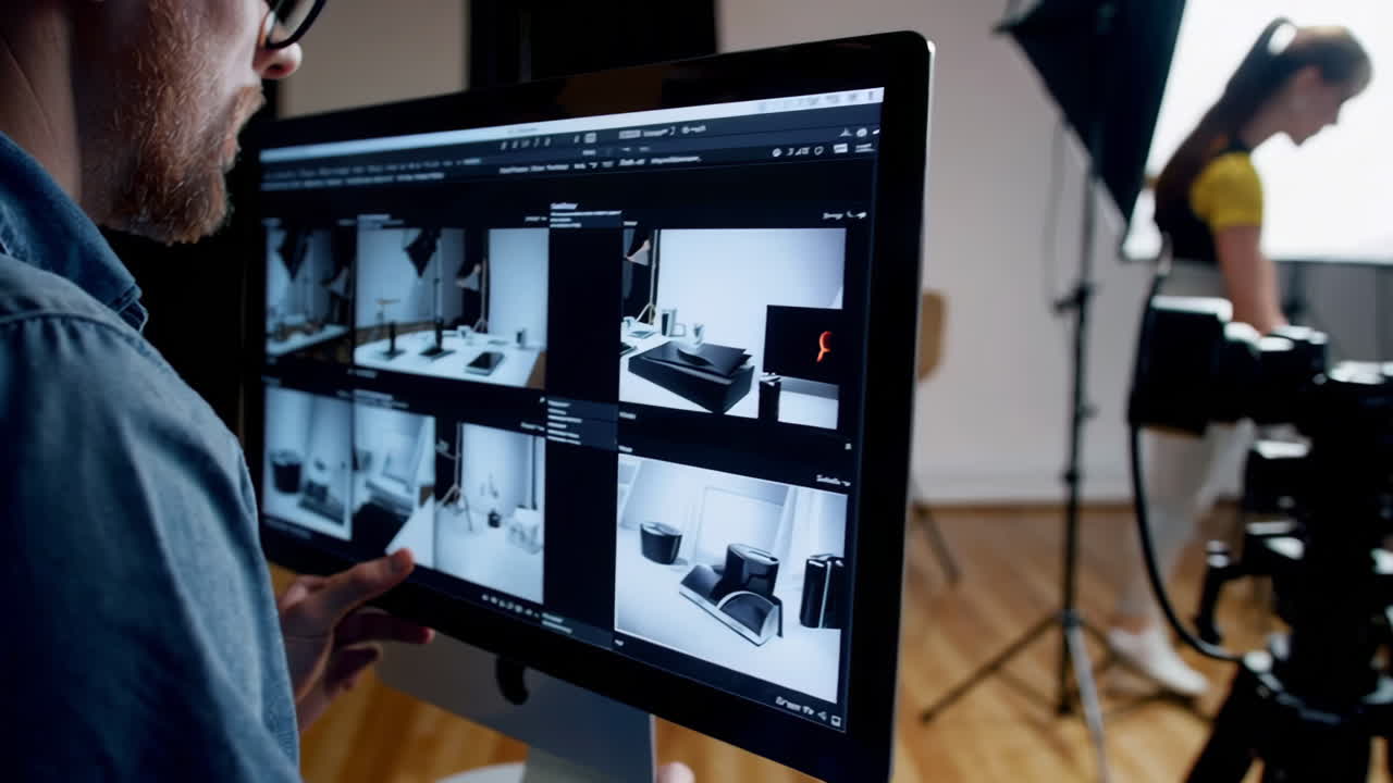 Professional Photography Studio Session with Model and Product Display